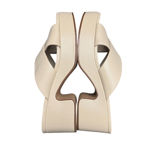 Vince Women's Crossover Strap Leather Platform Slide Sandal, Size 8.5 WORN ONCE - Picture 7 of 9